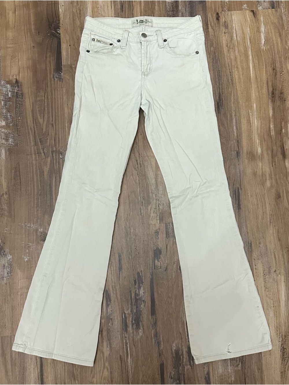 VTG Y2K 2000s Cream Color Mid Rise Flare leg L.e.I. Pants